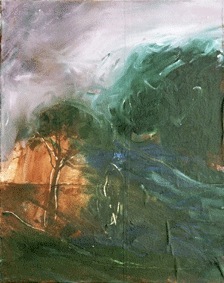 3 sans titre huile sur papier marouflé sur toile sur toile 41X 33 cm